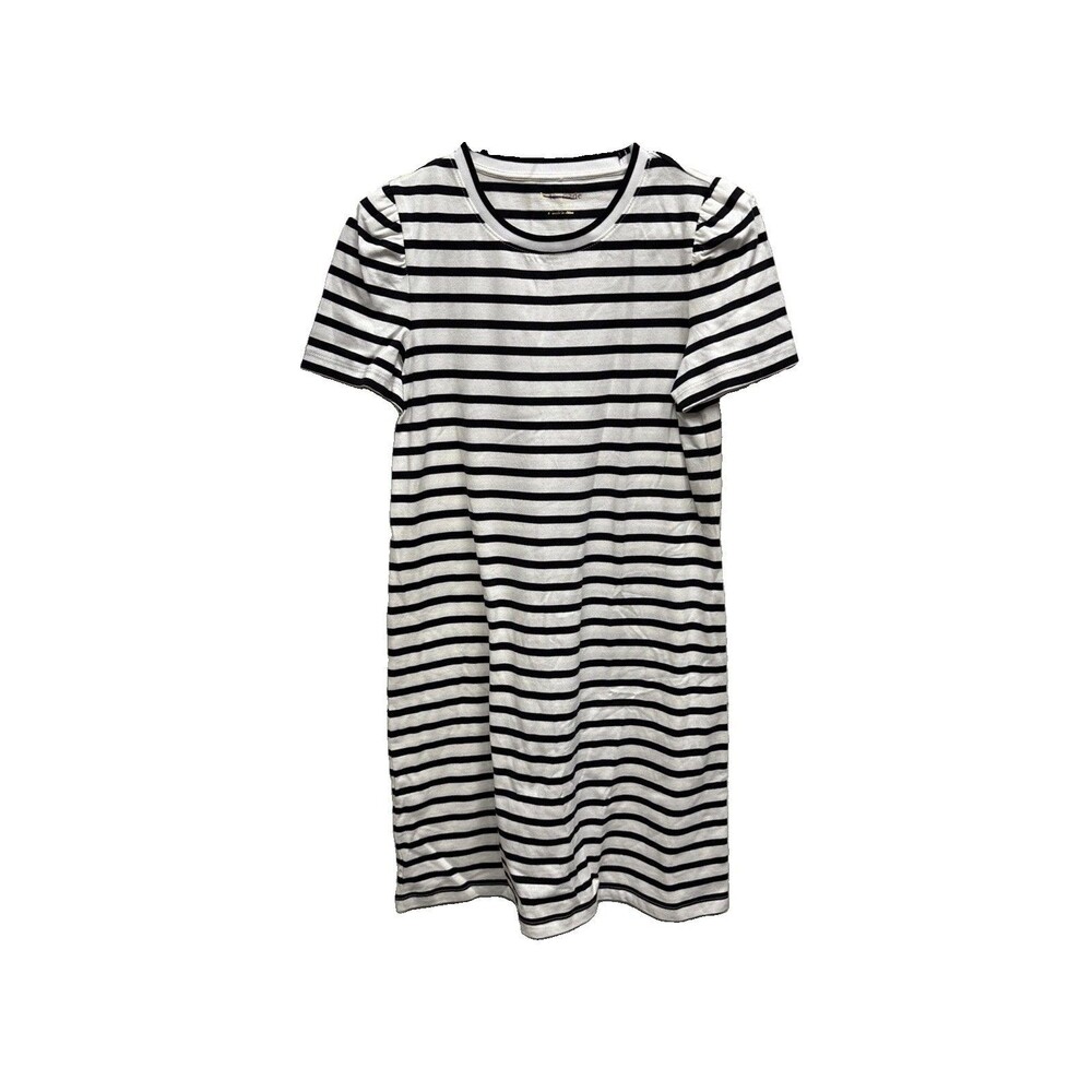 Kate Spade New York Striped Dress Women S Black White Cotton Short Sleeve